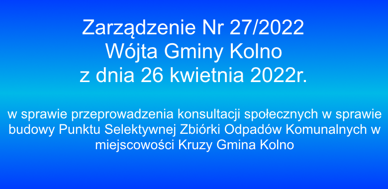 Zarządzenie nr 27/2022