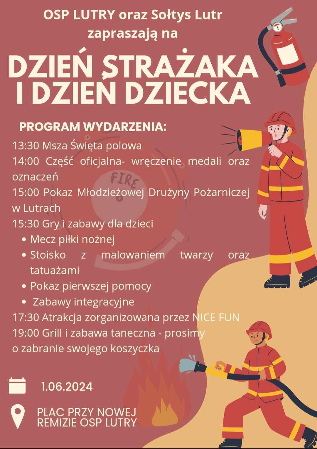 zaproszenie na dzień strażaka i dzień dziecka